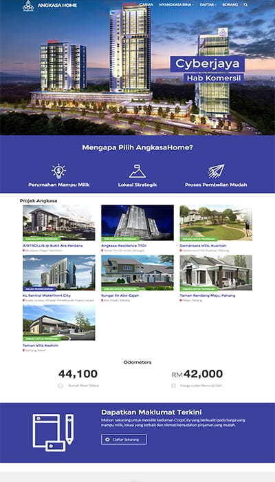 Angkasa Home Main Page Web Design