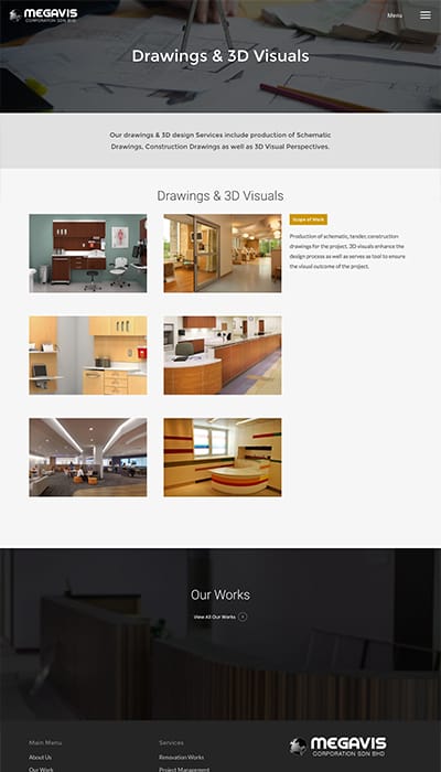 Megavis Corp Malaysia Inside Page Web Design