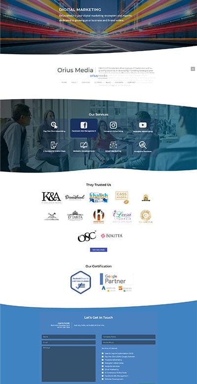 Homepage Orius Media