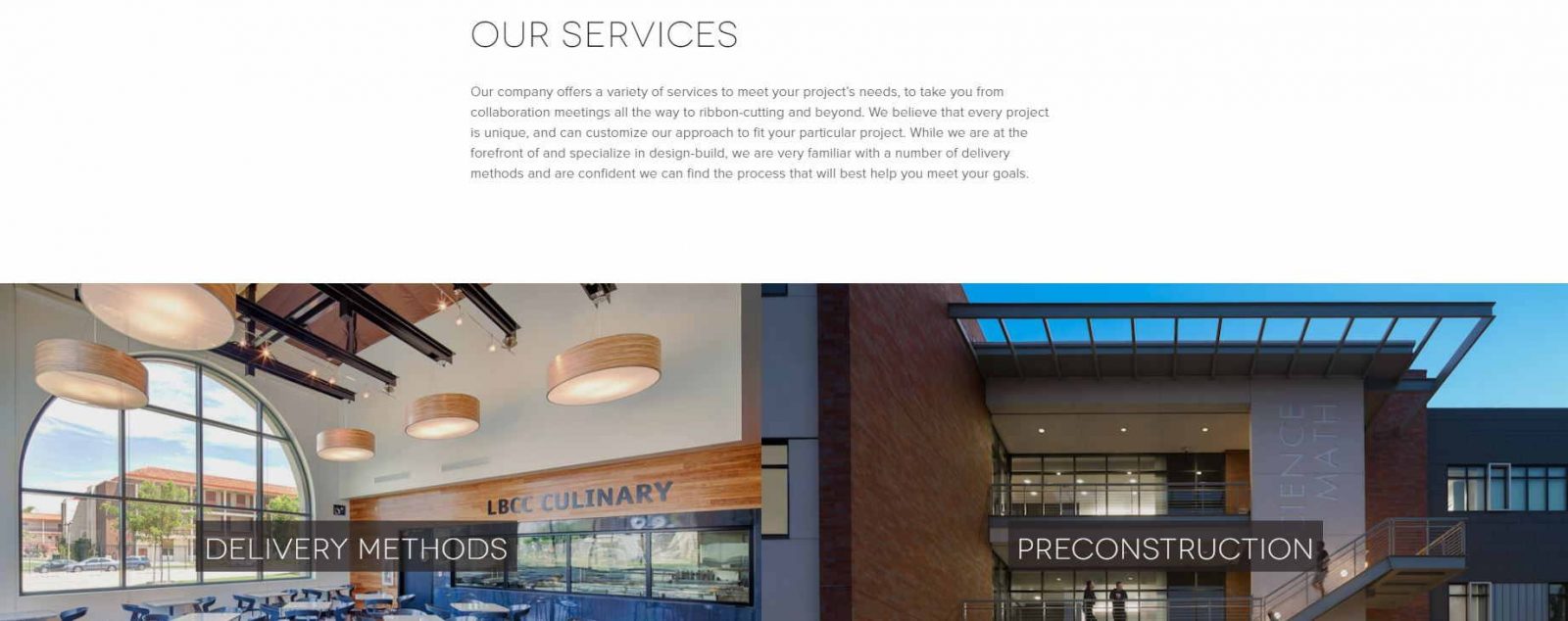 element web design for construction co_service page