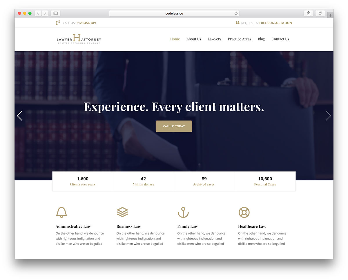 Web Design For Lawyer - handel simple lawyer wordpress website template