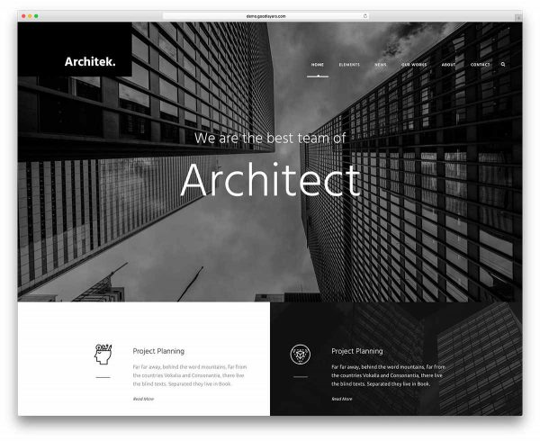 web design for architect - infinite best architect wordpress web template