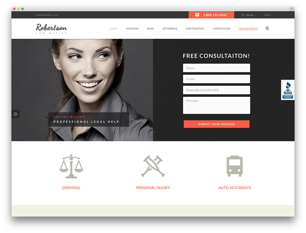 Web Design For Lawyer - law office wordpres lawyer theme