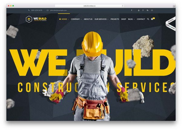 web design for construction company - we build creative construction company wordpress theme